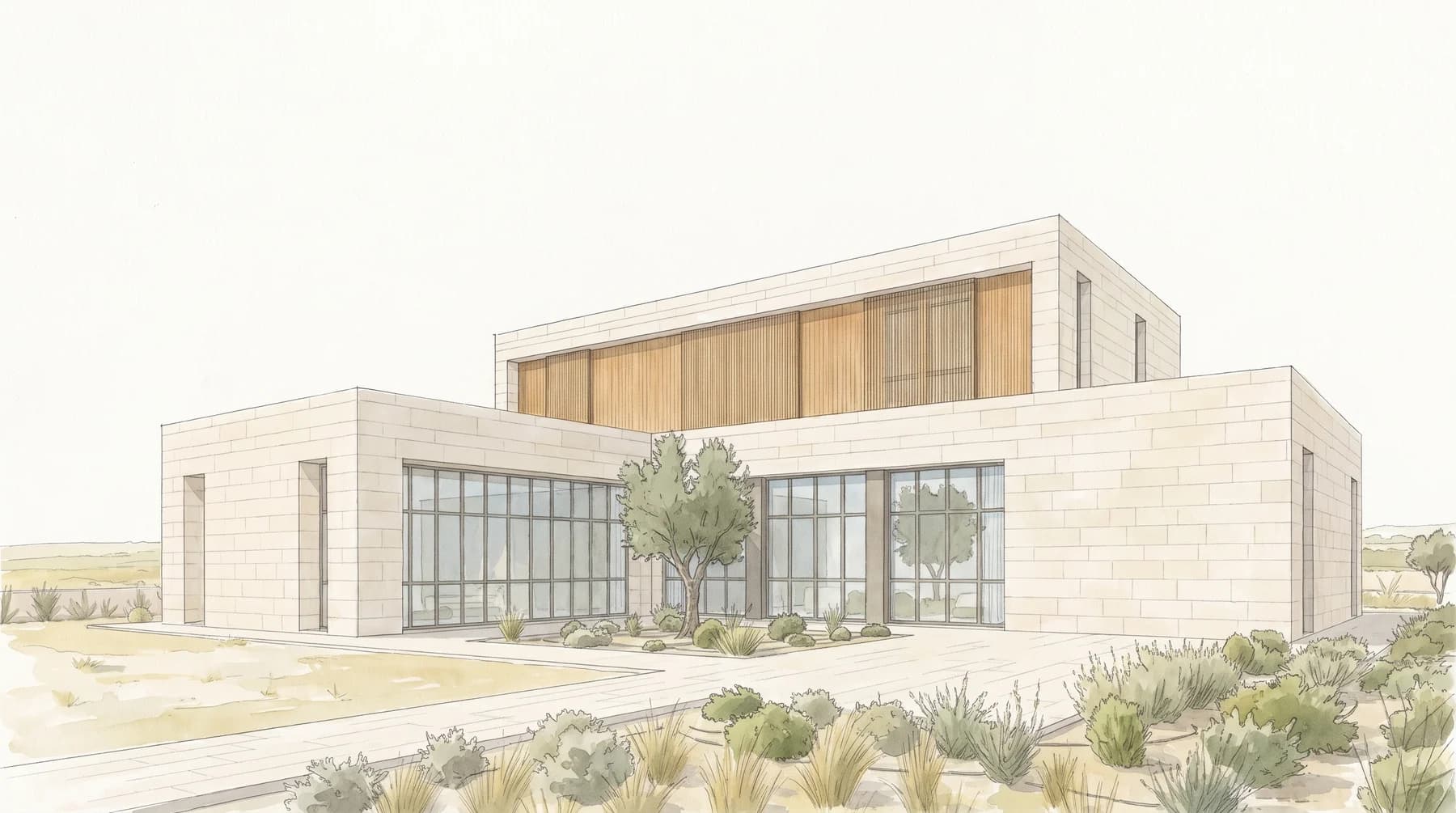 Avlu Evi — Renk ve malzeme