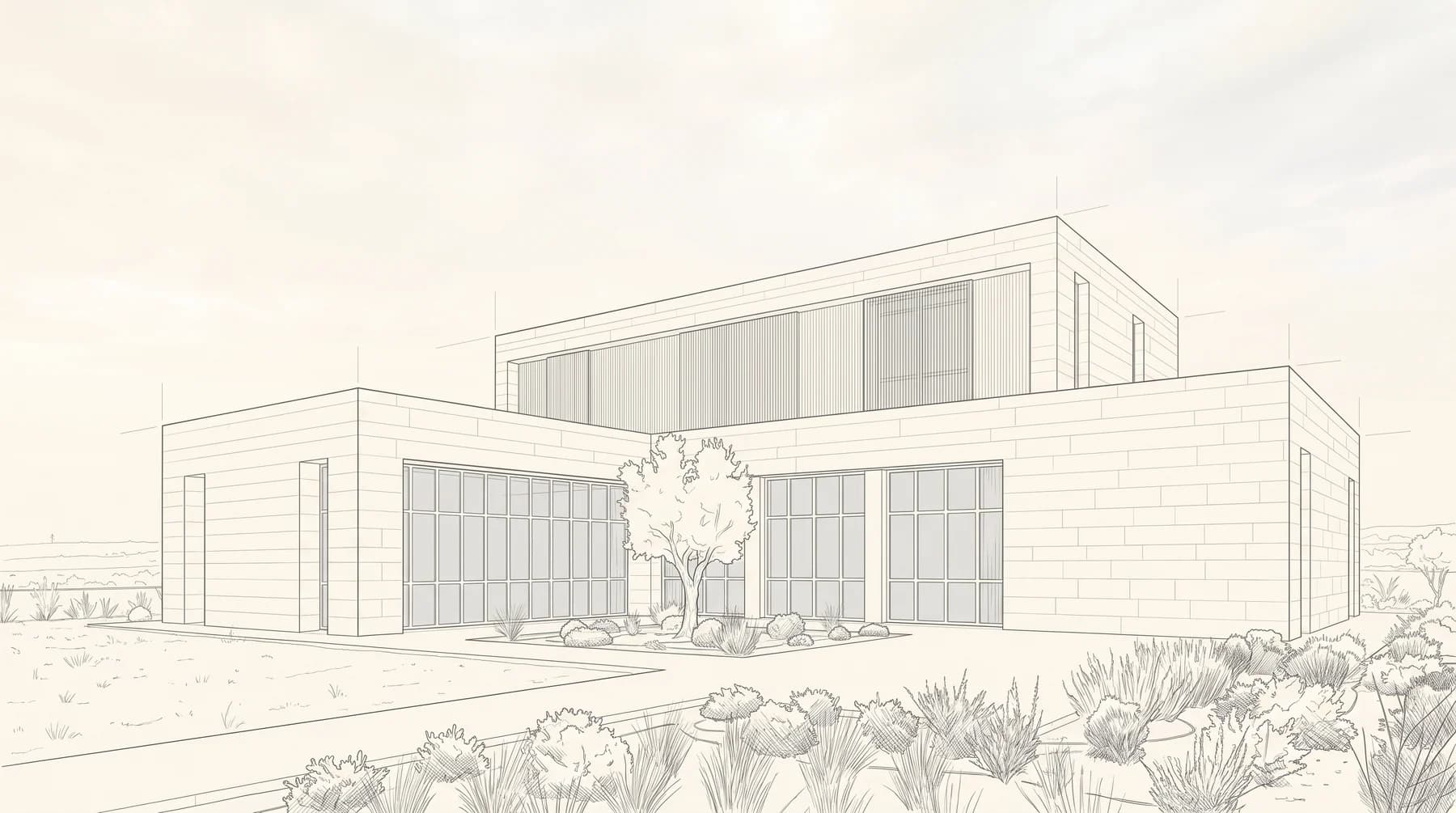 Avlu Evi — Teknik çizim