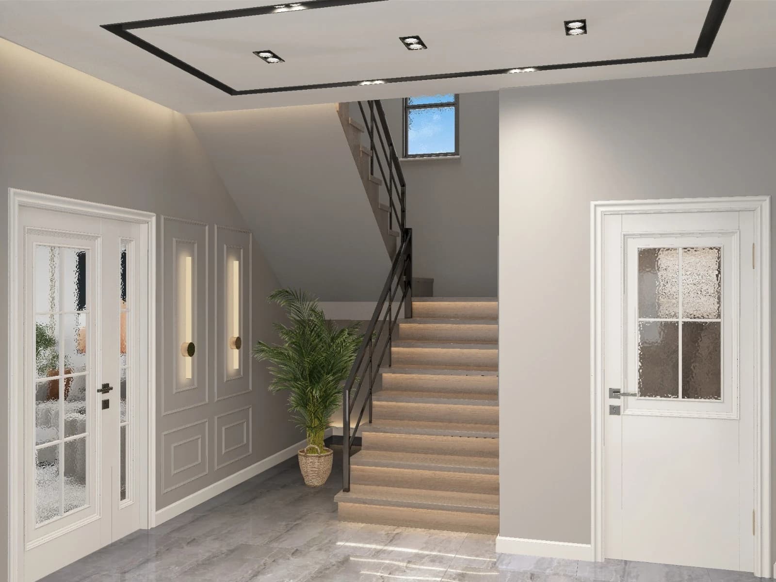 Talas Villa Project — Entrance hall and staircase